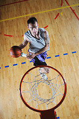 Image showing basket ball game player at sport hall