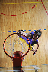 Image showing basket ball game player at sport hall