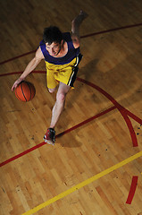 Image showing basket ball game player at sport hall