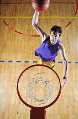 Image showing basket ball game player at sport hall