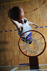 Image showing basket ball game player at sport hall