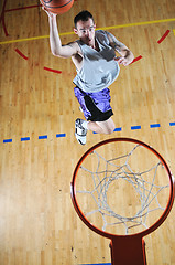 Image showing basket ball game player at sport hall