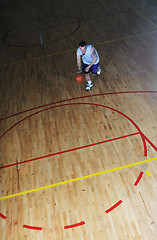 Image showing basket ball game player at sport hall