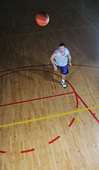 Image showing basket ball game player at sport hall