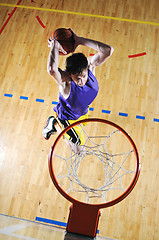 Image showing basket ball game player at sport hall