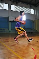 Image showing basket ball game player at sport hall