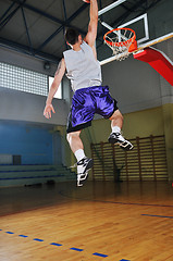 Image showing basket ball game player at sport hall