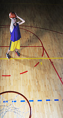 Image showing basket ball game player at sport hall