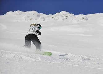 Image showing snowboard woman