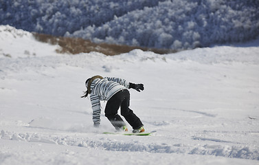 Image showing snowboard woman