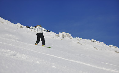 Image showing snowboard woman