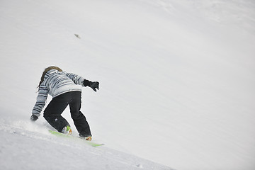 Image showing snowboard woman