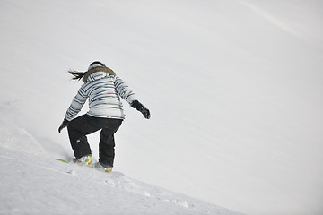 Image showing snowboard woman