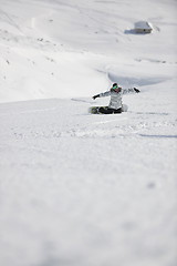 Image showing snowboard woman