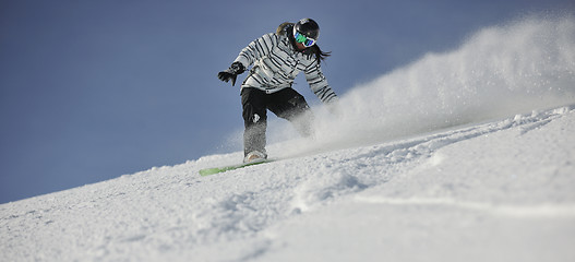 Image showing snowboard woman