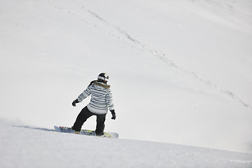 Image showing snowboard woman