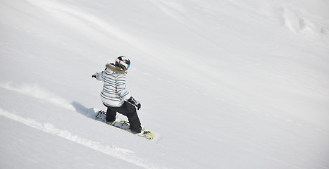 Image showing snowboard woman