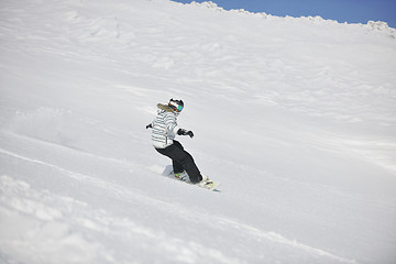 Image showing snowboard woman