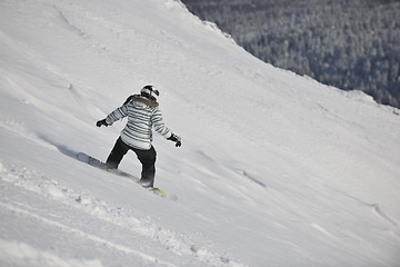 Image showing snowboard woman