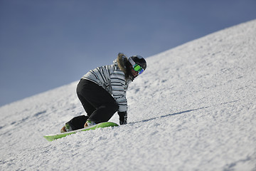 Image showing snowboard woman