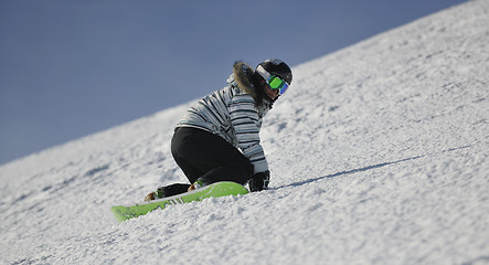 Image showing snowboard woman