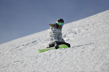 Image showing snowboard woman