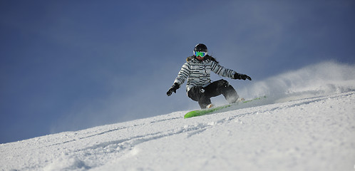 Image showing snowboard woman