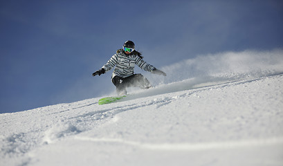 Image showing snowboard woman