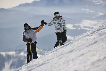 Image showing couple relaxing winter seson 