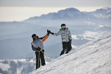 Image showing couple relaxing winter seson 