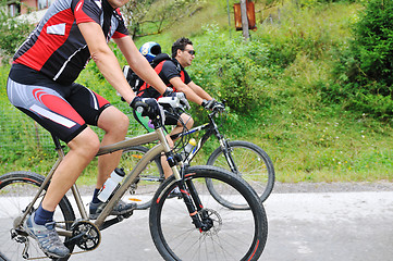 Image showing friendshiop outdoor on mountain bike