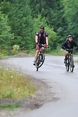 Image showing friendshiop outdoor on mountain bike