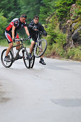 Image showing friendshiop outdoor on mountain bike