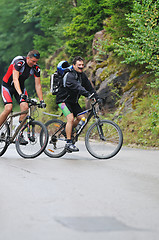 Image showing friendshiop outdoor on mountain bike