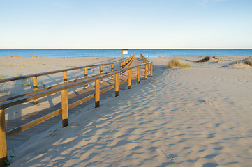 Image showing Catwalk through dunes