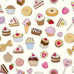 Image showing Seamless pattern with sweets.