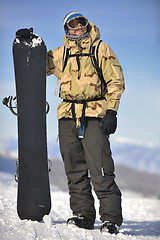 Image showing snowboarder portrait