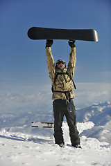 Image showing snowboarder portrait