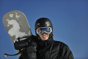 Image showing snowboarder portrait