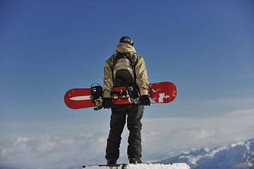 Image showing snowboarder portrait