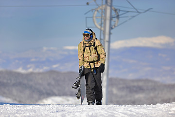 Image showing snowboarder portrait