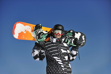 Image showing snowboarder portrait