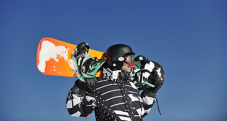 Image showing snowboarder portrait