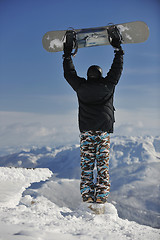 Image showing snowboarder portrait