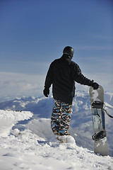 Image showing snowboarder portrait