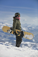 Image showing snowboarder portrait