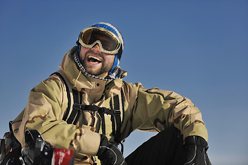 Image showing snowboarder portrait