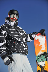 Image showing snowboarder portrait