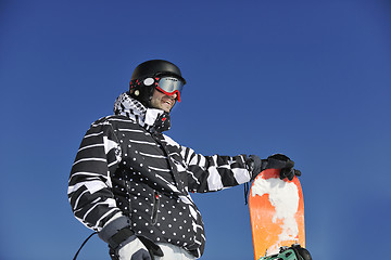 Image showing snowboarder portrait