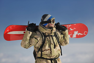 Image showing snowboarder portrait